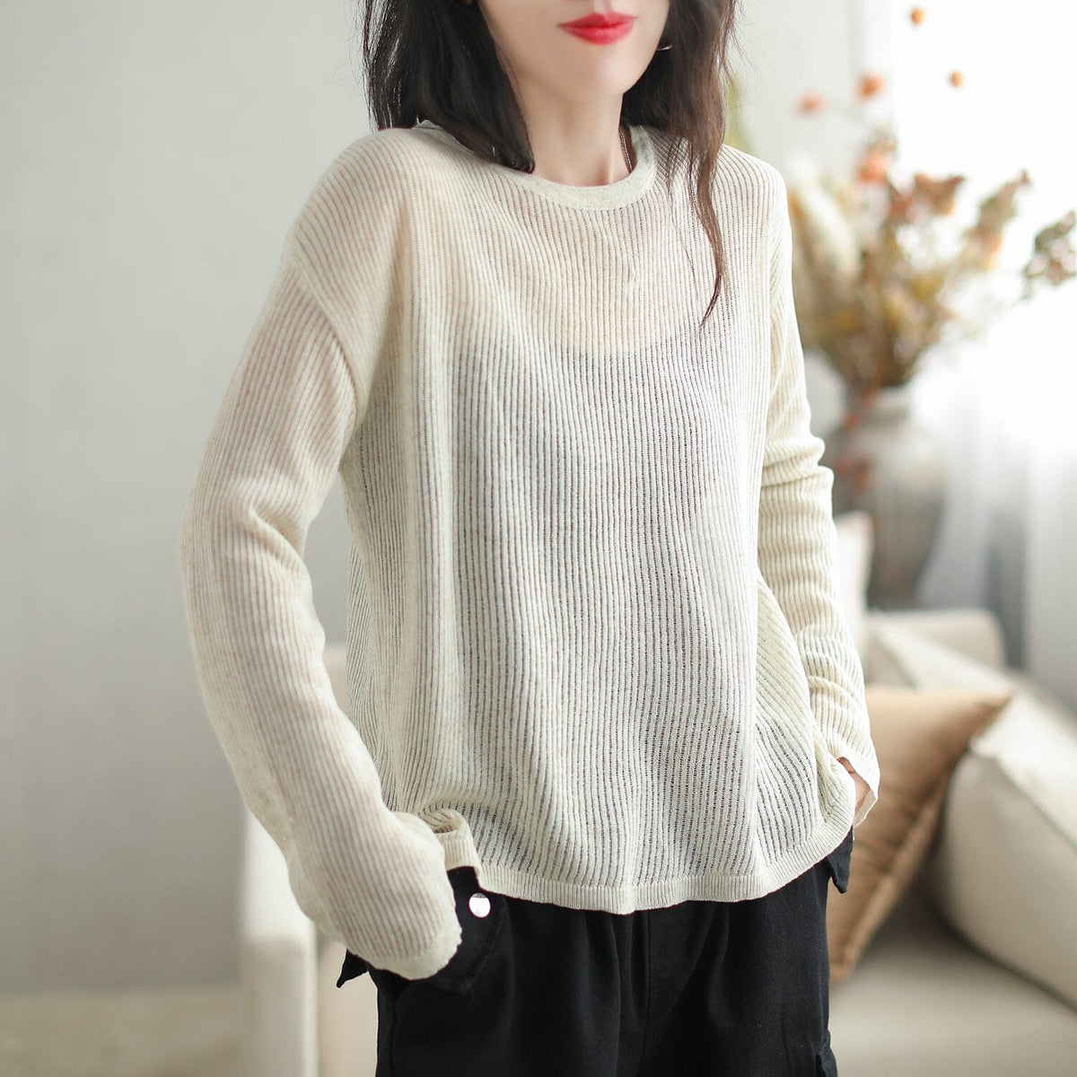 Autumn Casual Stylish Minimalist Stripe Knitted Top