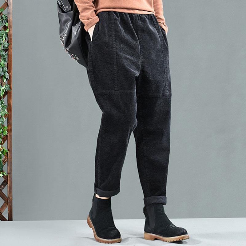 Autumn Corduroy Patchwork Casual Harem Pants