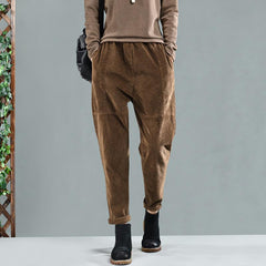 Autumn Corduroy Patchwork Casual Harem Pants