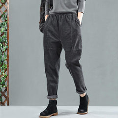 Autumn Corduroy Patchwork Casual Harem Pants