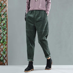 Autumn Corduroy Patchwork Casual Harem Pants