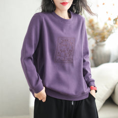 Autumn Cotton Loose Stylish Embroidery Sweater