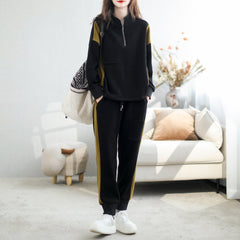 Autumn Stylish Patchwork Casual Sweat Sets