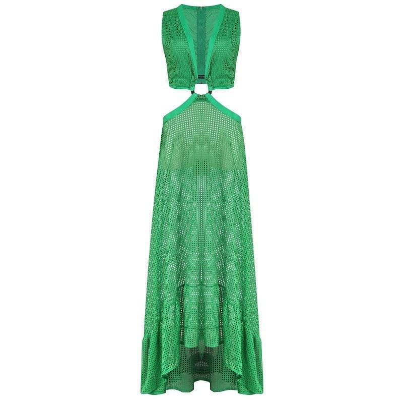 Green mesh dress