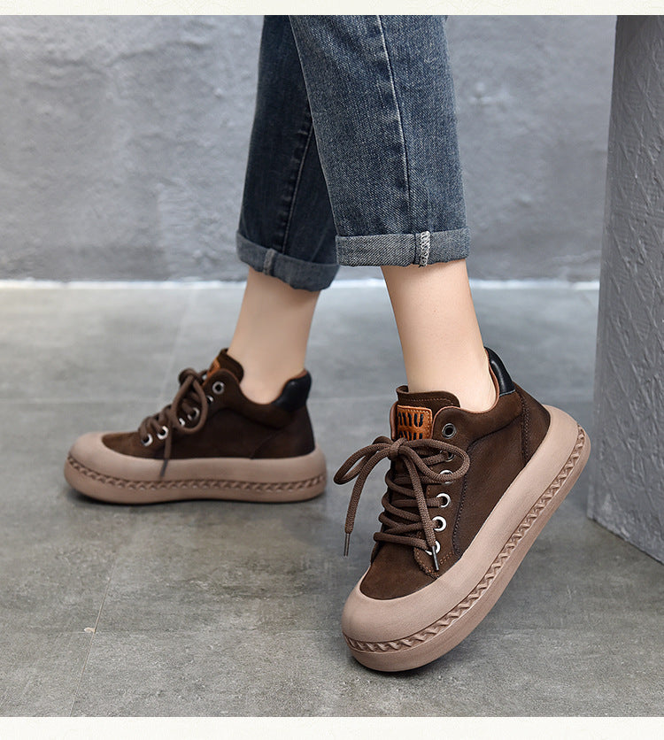 Classic Lace-Up Leather High Top Boots