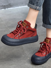 Classic Lace-Up Leather High Top Boots