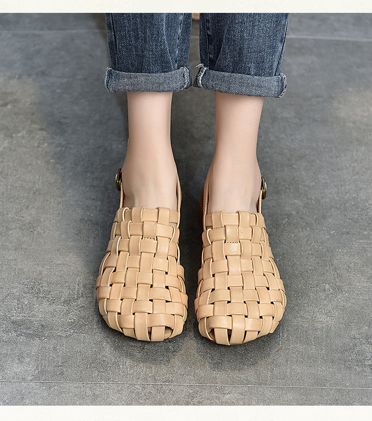 Vintage Woven Flat Sandals