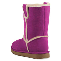 Purple Furry Winter Boots Flat Ankle Boots