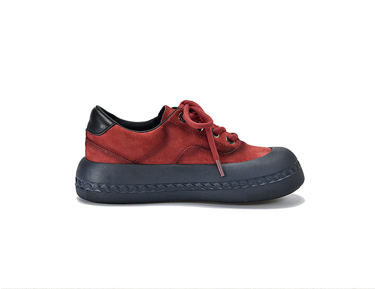 Retro Leather Lace-up Low Top Shoes