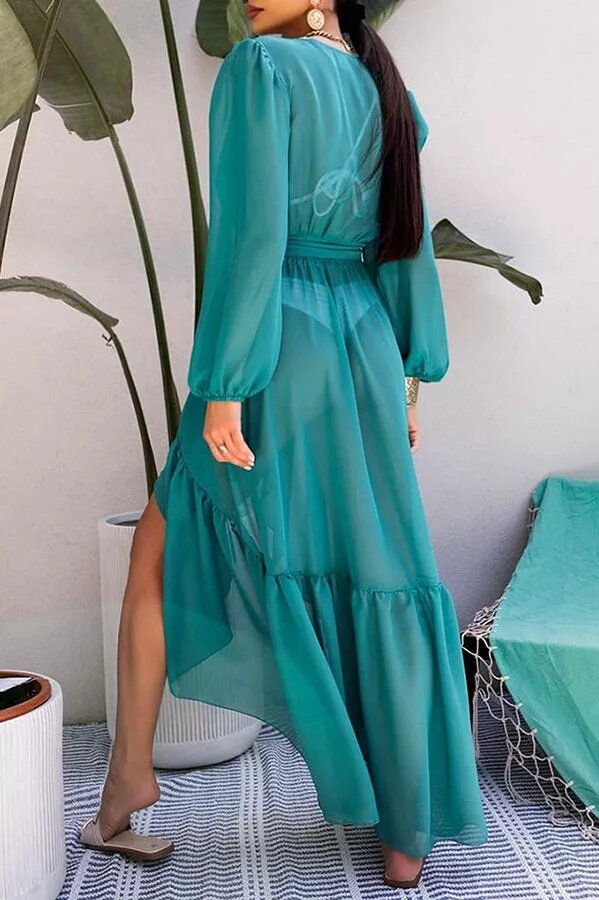 Ocean Mist High Low Maxi Cover Up Dress