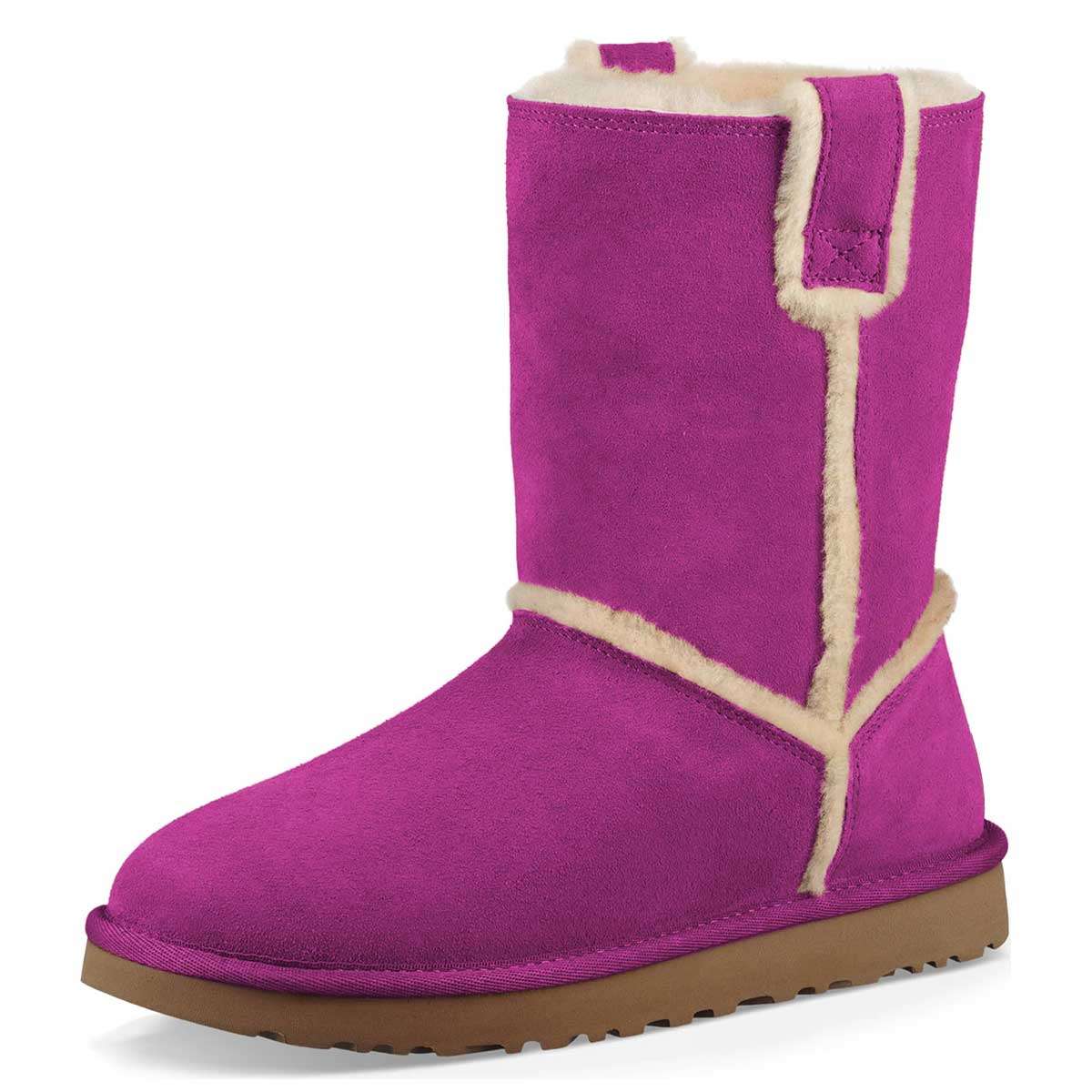 Purple Furry Winter Boots Flat Ankle Boots