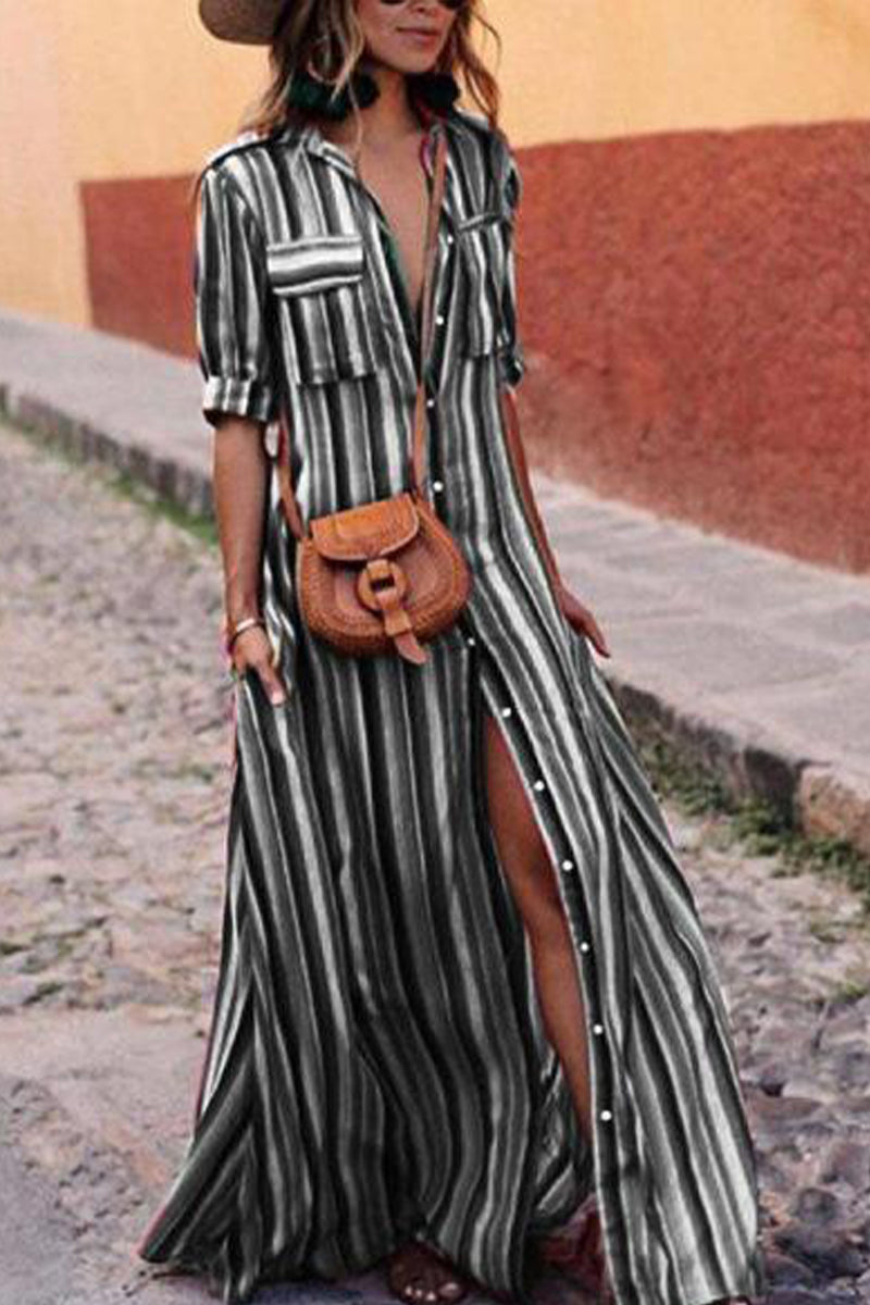 Multicolor Stripe Maxi Dress