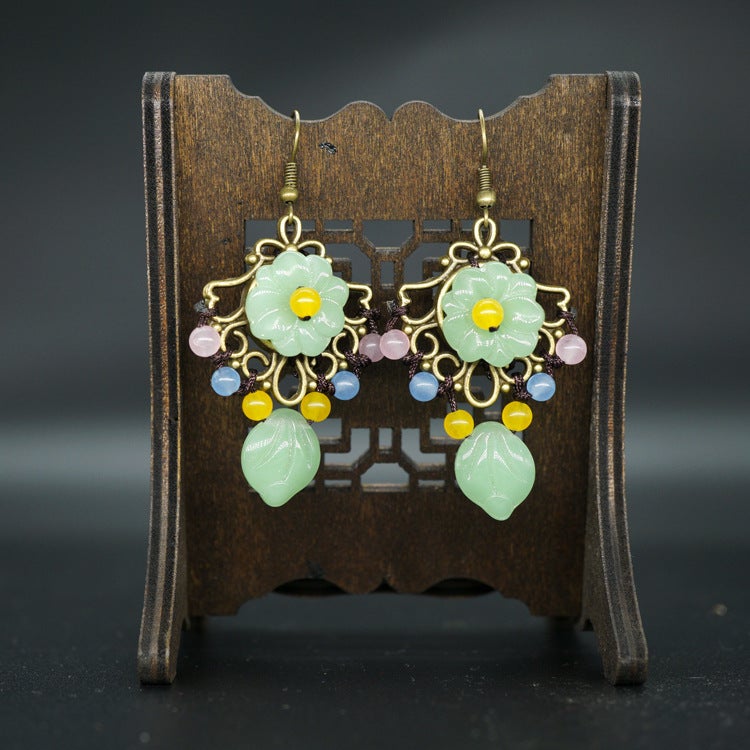 Vintage Coloured Glaze Alloy Earrings