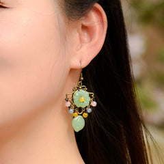 Vintage Coloured Glaze Alloy Earrings