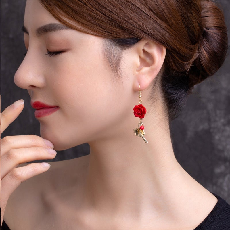 Vintage Ethnic Style Rose Alloy Handmade Earrings