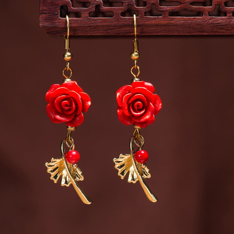 Vintage Ethnic Style Rose Alloy Handmade Earrings