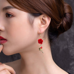 Vintage Ethnic Style Rose Alloy Handmade Earrings