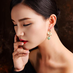 Women Retro Ethnic Gold Plated Earrings