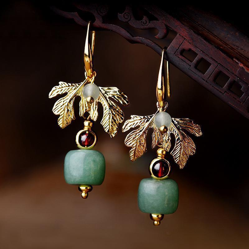 Women Retro Ethnic Gold Plated Earrings