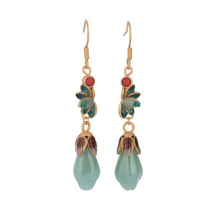 Women Retro Vintage Jade Earrings