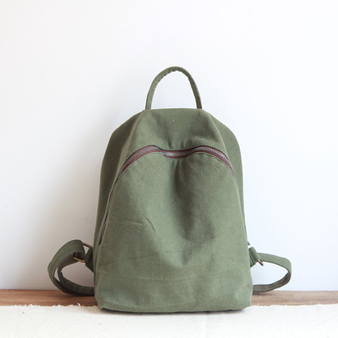 Women Solid Simple Canvas Bag Backpack