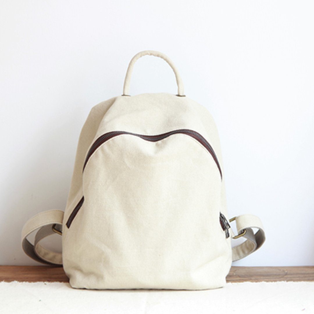 Women Solid Simple Canvas Bag Backpack