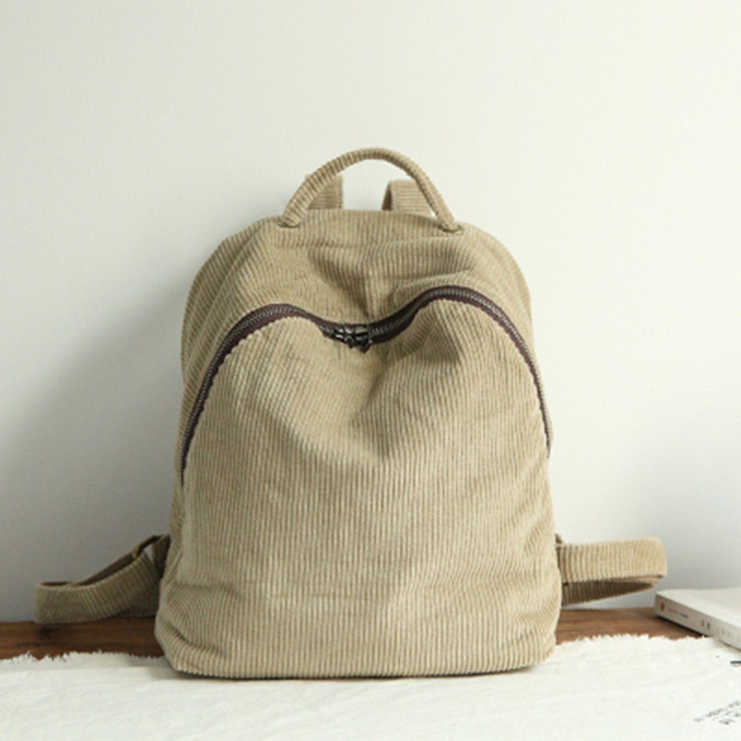 Women Solid Simple Canvas Bag Backpack