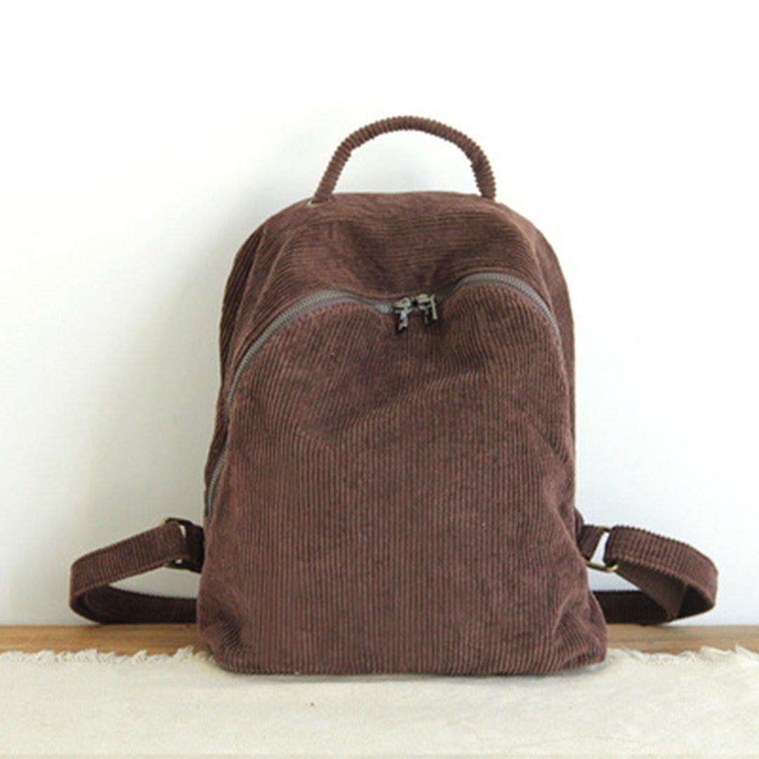 Women Solid Simple Canvas Bag Backpack