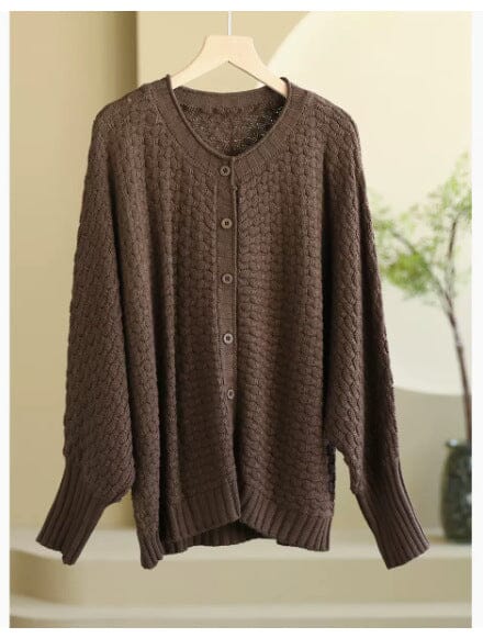 Women Spring Minimalist Casual Cotton Knitted Cardigan