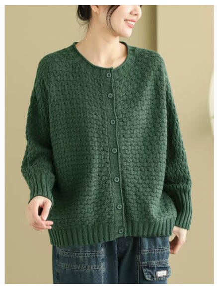 Women Spring Minimalist Casual Cotton Knitted Cardigan