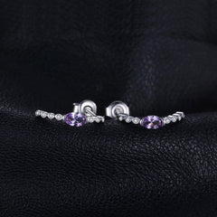 925 Sterling Silver Alexandrite Sapphire Stud Earrings - Charm Jewelry DZ1219