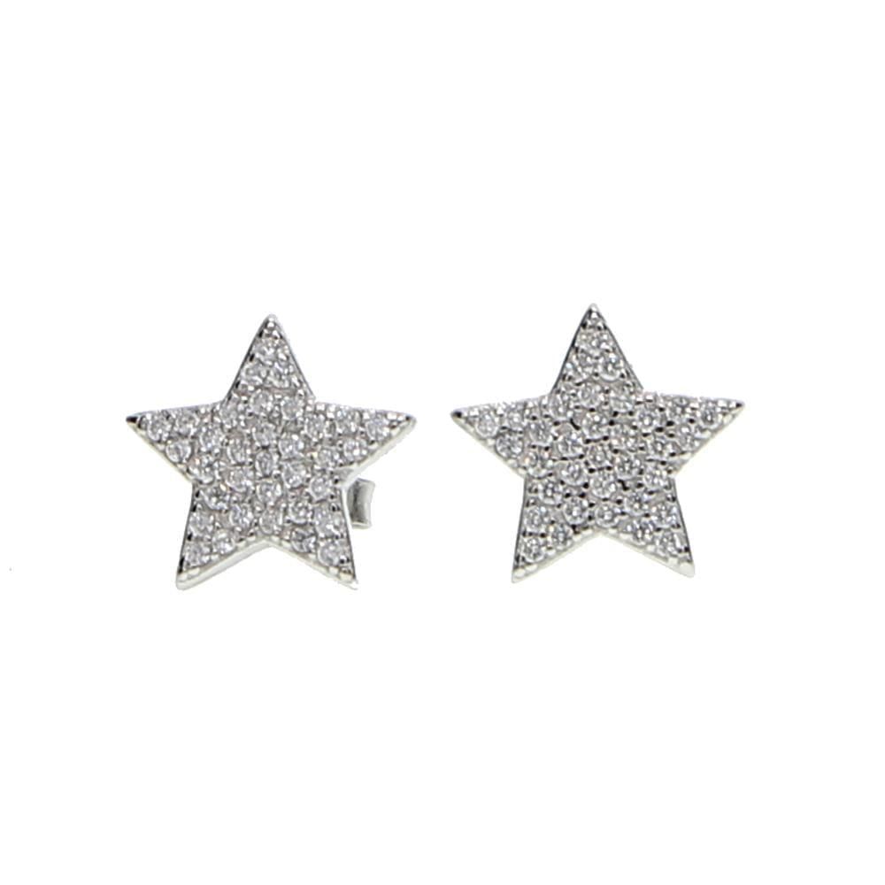 925 Sterling Silver Crystal Star Earrings Charm Jewelry