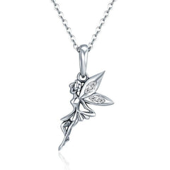 925 Sterling Silver Flower Fairy Dangle Pendant Charm Jewelry SCC359 Without Chain