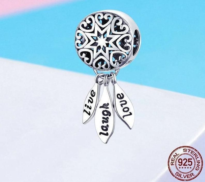 925 Sterling Silver Life Dream Catcher Pendant Charm Jewelry Without Chain