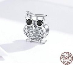 925 Sterling Silver Pendent Charm Jewelry Owl #BSC124