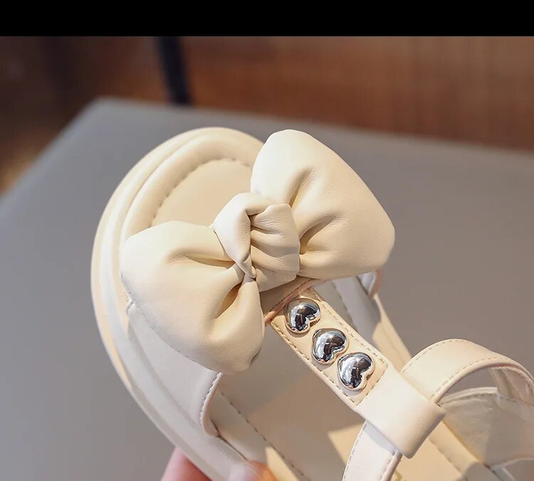 Toddler Casual Shoes: Girls' Bow-Knot Leather Sandal - G05161