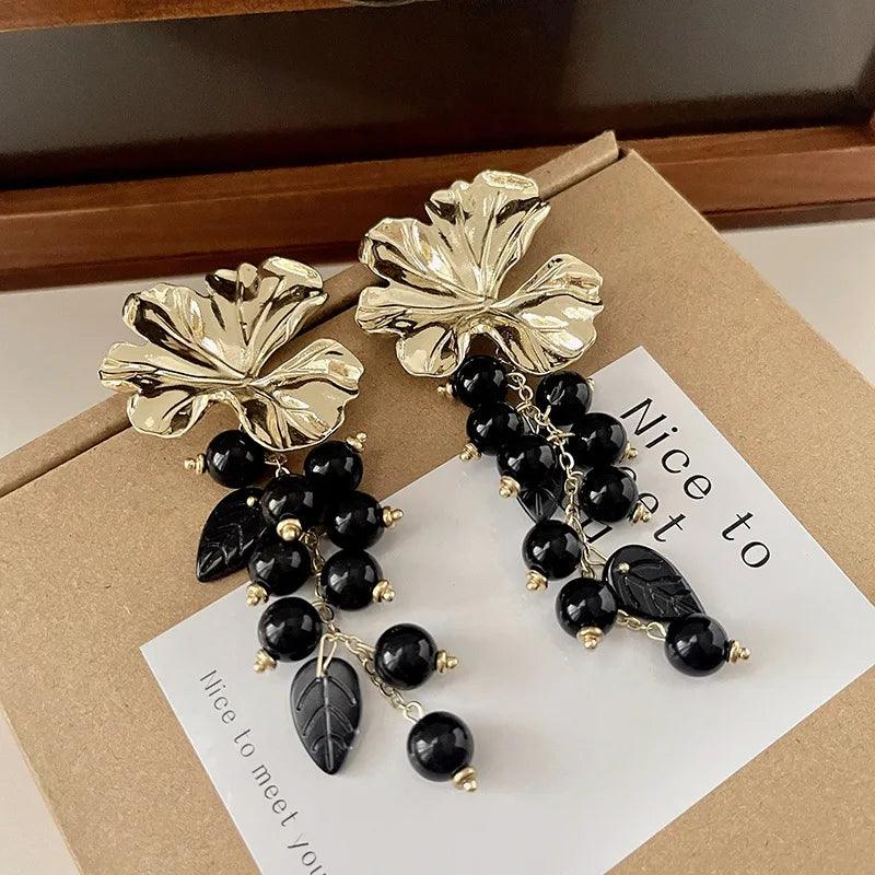 A6145 Big Metal Flower Charm Stud Earring Jewelry