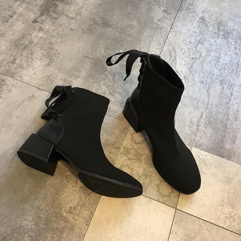 Ankle Boots  Comfortable Socks Thick  Casual Shoes #X311