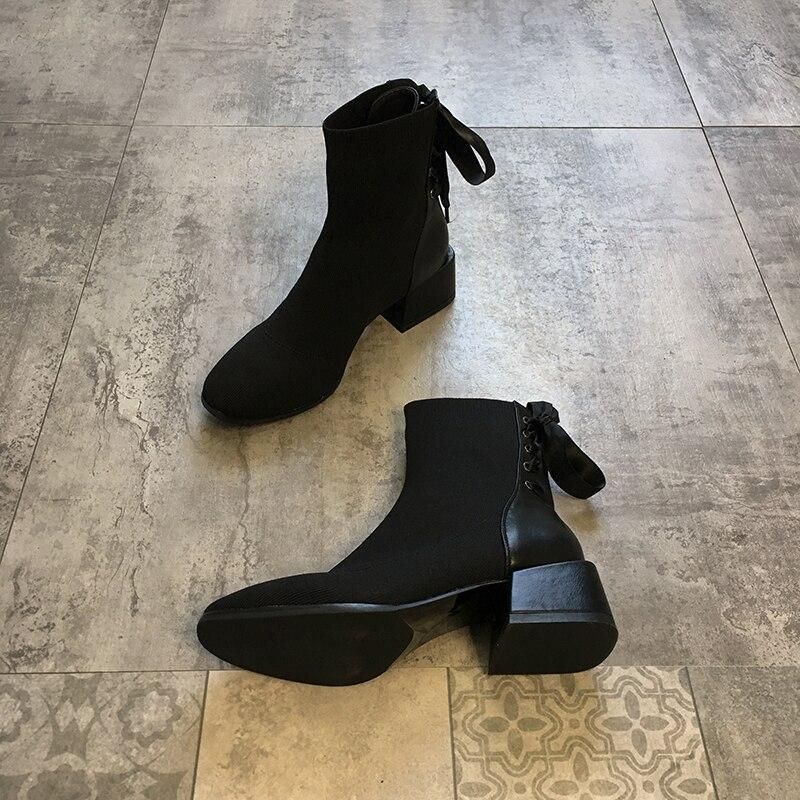 Ankle Boots  Comfortable Socks Thick  Casual Shoes #X311