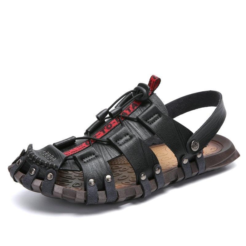 Breathable Leather Brown  Casual Shoes Sandals GT241