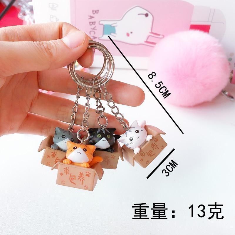 Cute Cat Box Unique Keychain for Bags, Suitable for all Genders - A009