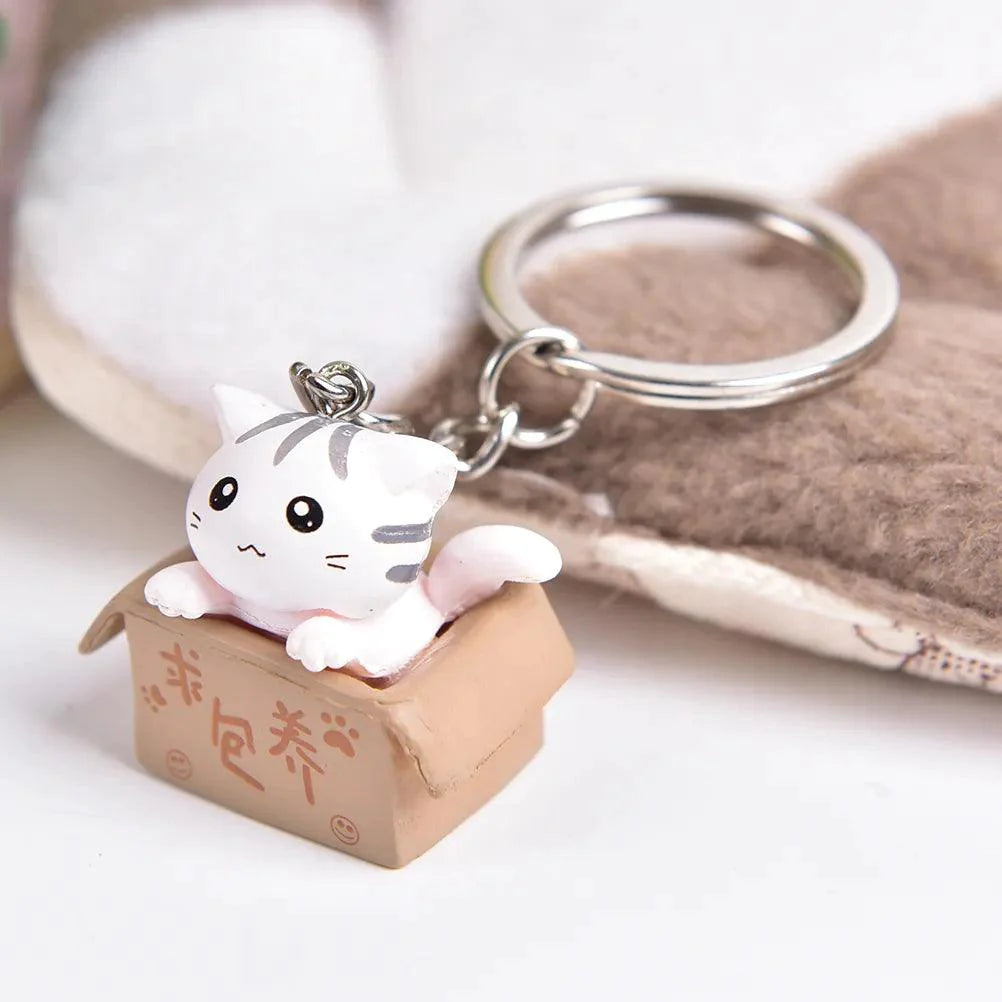 Cute Cat Box Unique Keychain for Bags, Suitable for all Genders - A009