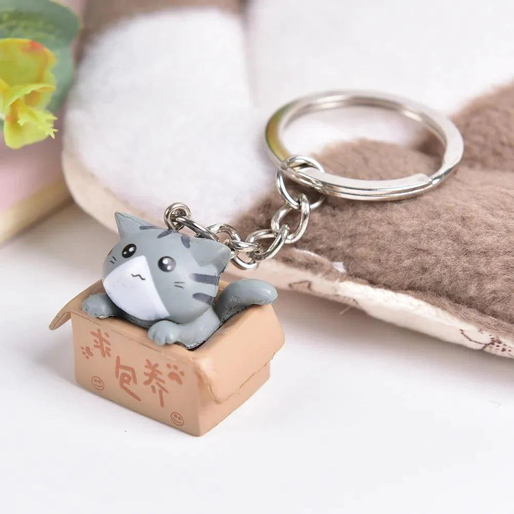 Cute Cat Box Unique Keychain for Bags, Suitable for all Genders - A009