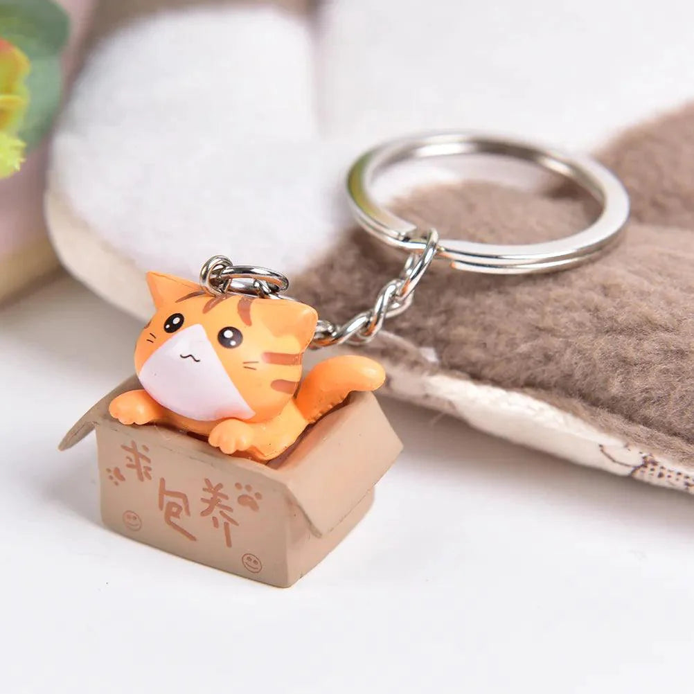 Cute Cat Box Unique Keychain for Bags, Suitable for all Genders - A009