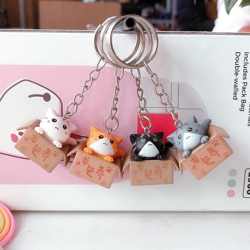 Cute Cat Box Unique Keychain for Bags, Suitable for all Genders - A009