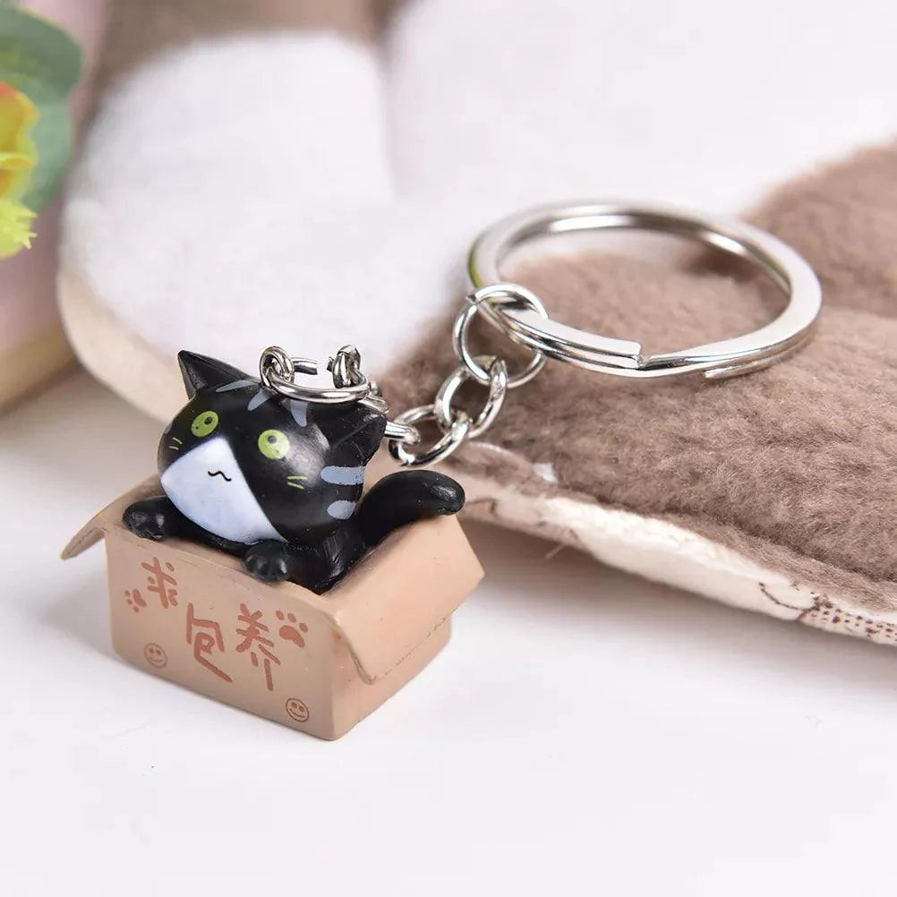 Cute Cat Box Unique Keychain for Bags, Suitable for all Genders - A009