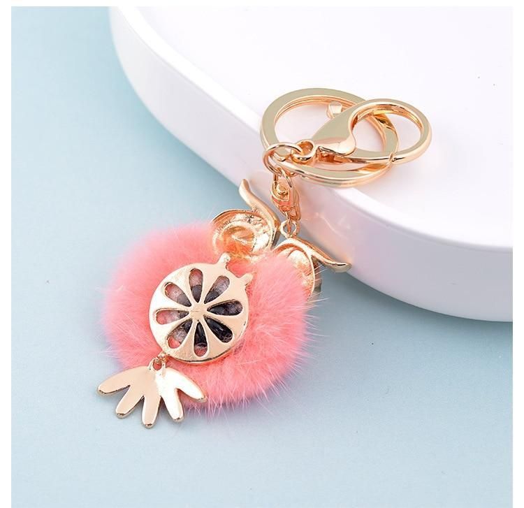 Cute Owl Pompom Fur Ball Unique Keychains #C5138