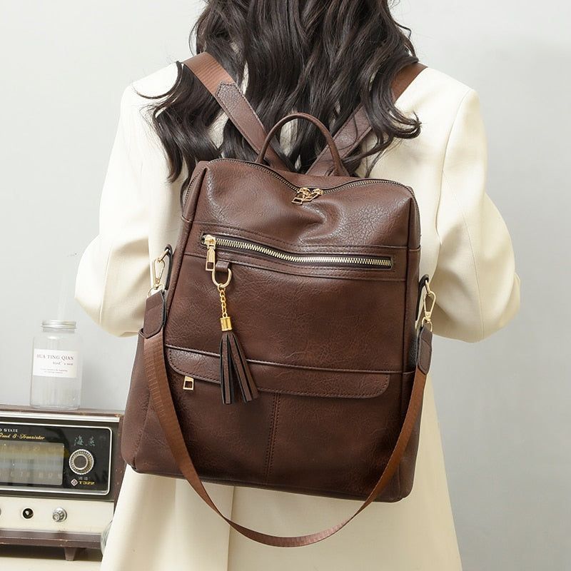 DB1242  Cool Backpack -  Soft Leather Shoulder Bag