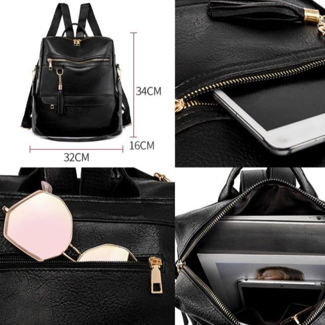 DB1242  Cool Backpack -  Soft Leather Shoulder Bag