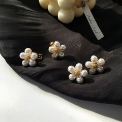 Earrings Charm Jewelry Faux Pearl Flower  ET432